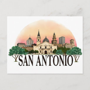 Skyline von San Antonio Texas Postkarte