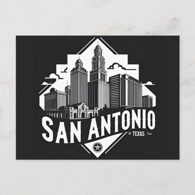 Skyline von San Antonio Texas Postkarte (Vorderseite)