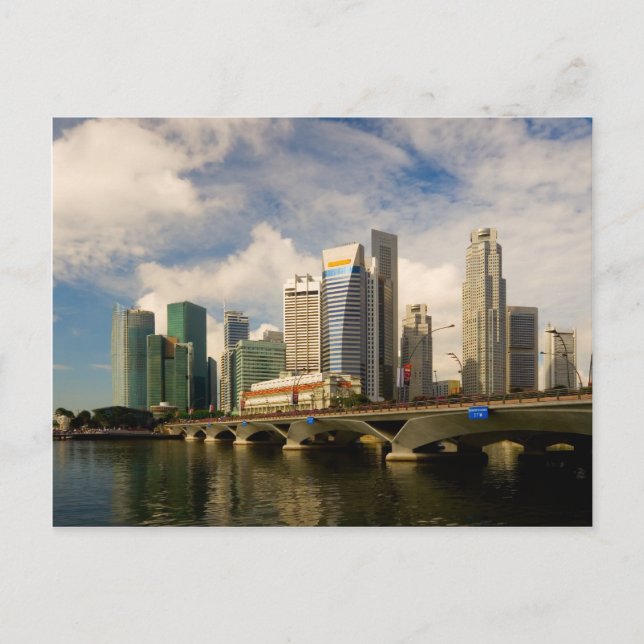 Skyline von Singapur Postkarte (Vorderseite)