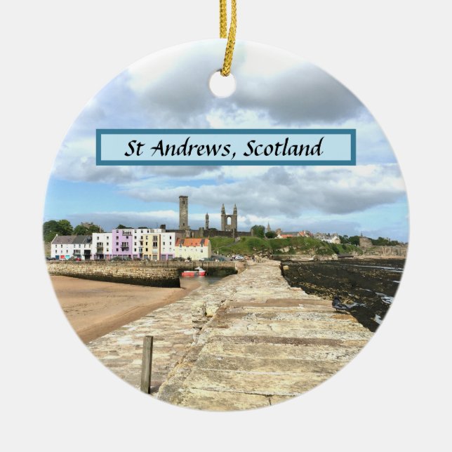 Skyline von St Andrews, Pfeife, Schottland mit Keramik Ornament (Vorne)