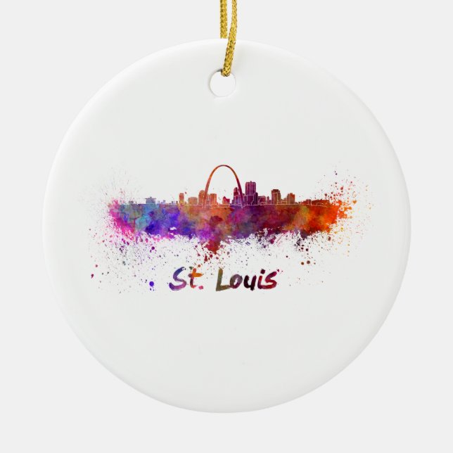Skyline von St. Louis im Wasser Keramikornament (Vorne)