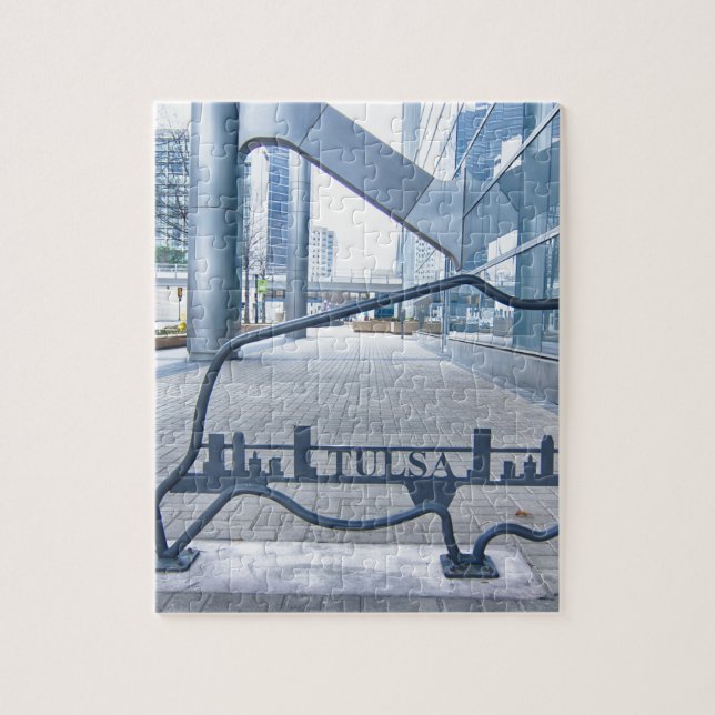 Skyline von Tulsa Oklahoma Puzzle (Vertikal)