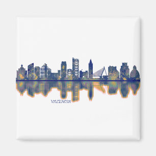 Skyline von Valencia Magnet