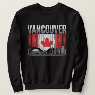 Skyline von Vancouver Kanada   Vintage-Flagge und  Sweatshirt