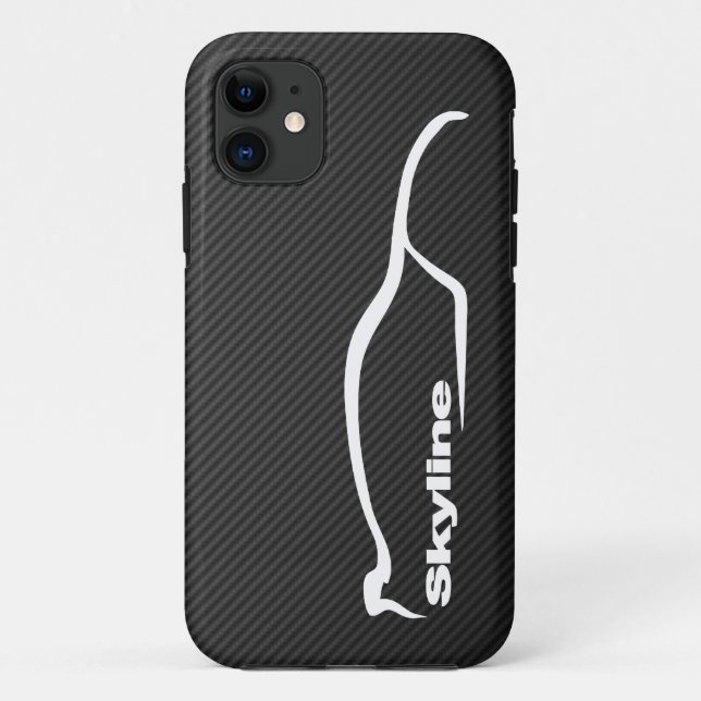 Skyline-weißes Silhouette-Logo Case-Mate iPhone Hülle (Rückseite)
