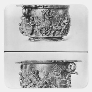 Skyphos, welches die Konsulats- Prozession Quadratischer Aufkleber