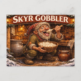 Skyr Gobbler Icelandic Yule Lad Postkarte