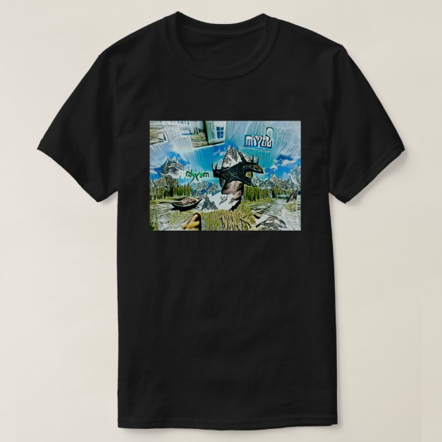 Skyrim abstrakte Fantasiewelt v2 T-Shirt (Design vorne)