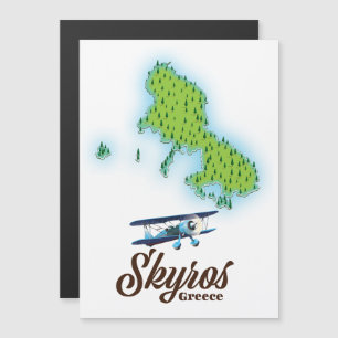 Skyros Greece Insel Map Magnetkarte