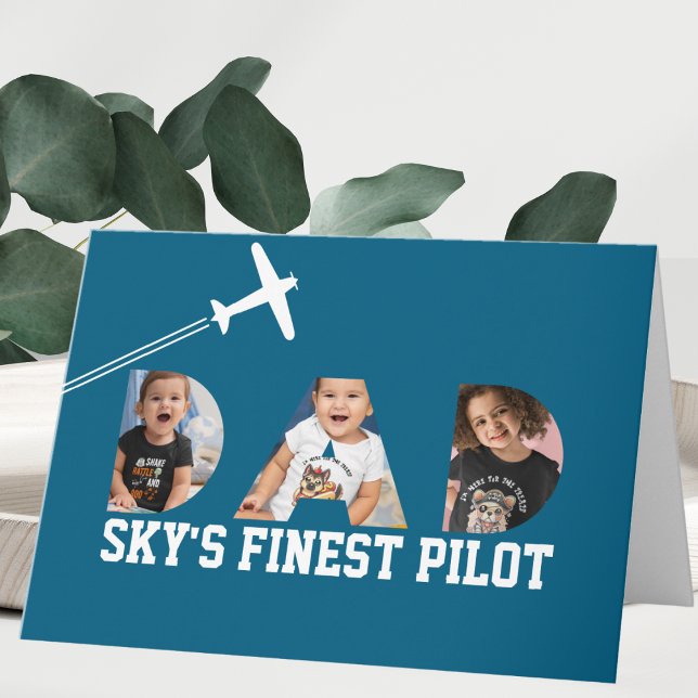 Sky's schönster Pilot, VATER Foto & Flugzeug Gebur Karte (Von Creator hochgeladen)