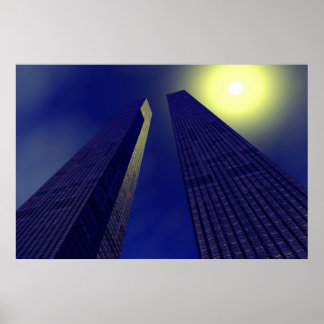 Skyscapes in Blau Poster