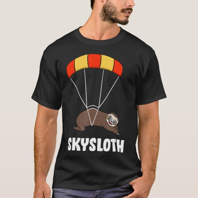 Skysloth Parachuting Skydiving Sloth  T-Shirt (Vorderseite)