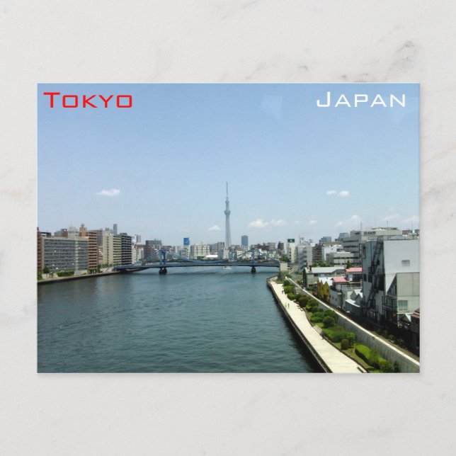 Skytree und Tokio Postkarte (Vorderseite)