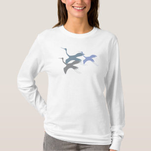 Skyward Symphony: Bluish & Grey Whoope Crane T-Shirt