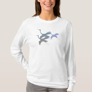 Skyward Symphony: Bluish & Grey Whoope Crane T-Shirt