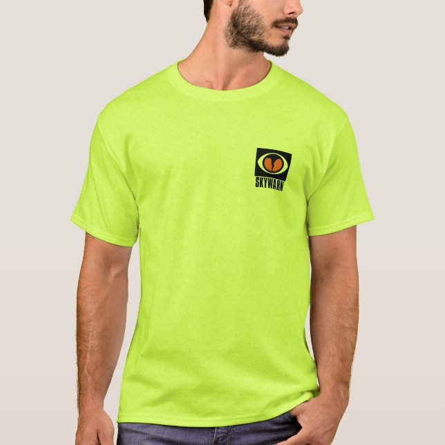 SKYWARN SICHERHEITS-GRÜN T-Shirt Logo und (Vorderseite)