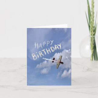 Skywriting Happy Birthday in den Wolken Karte