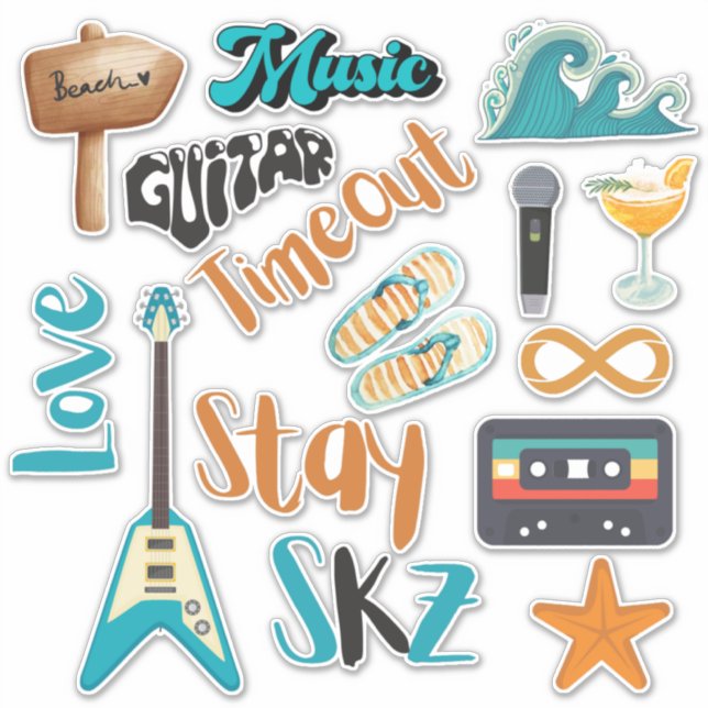 SKZ Time Out (Blue Ver), kundenspezifisch geschnit Aufkleber (Vorderseite)