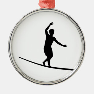Slackline Silbernes Ornament