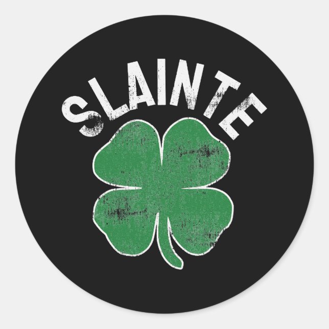Slainte Beer Drinking Irish ST PATRICKS DAY Runder Aufkleber (Vorderseite)