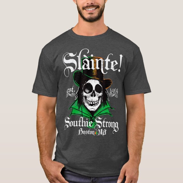 Slainte Boston Irish Southie St Patricks Day T-Shirt (Vorderseite)