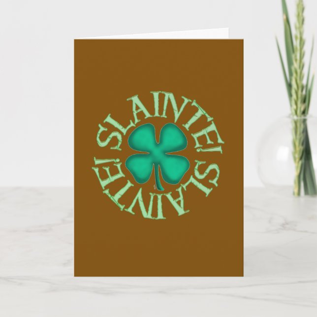 Slainte braune Grußkarte Karte (Vorderseite)