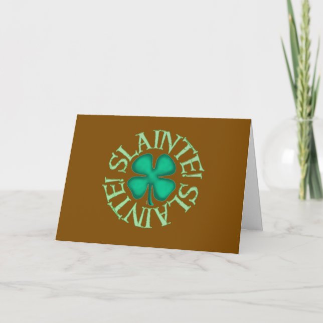 Slainte brown greeting card karte (Vorderseite)