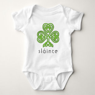 Slainte Celtic Kleeblatt Green St. Patrick's Day Baby Strampler
