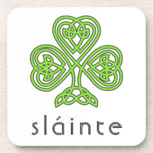 Slainte Celtic Kleeblatt Green St. Patrick's Day Getränkeuntersetzer