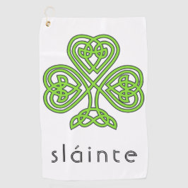 Slainte Celtic Kleeblatt Green St. Patrick's Day Golfhandtuch