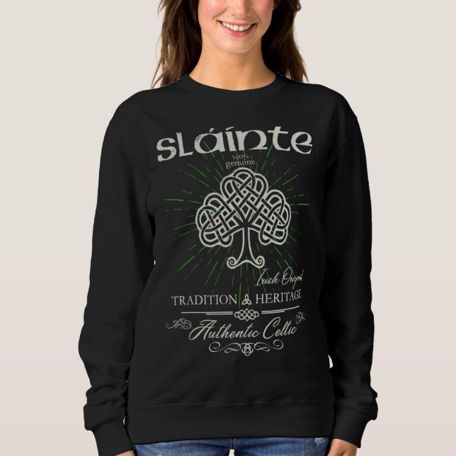 Sláinte Celtic Knot Tree of Life St Patrick's Day Sweatshirt (Vorderseite)