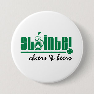 Sláinte. Cheers & Beers. St. Patrick's Day Button