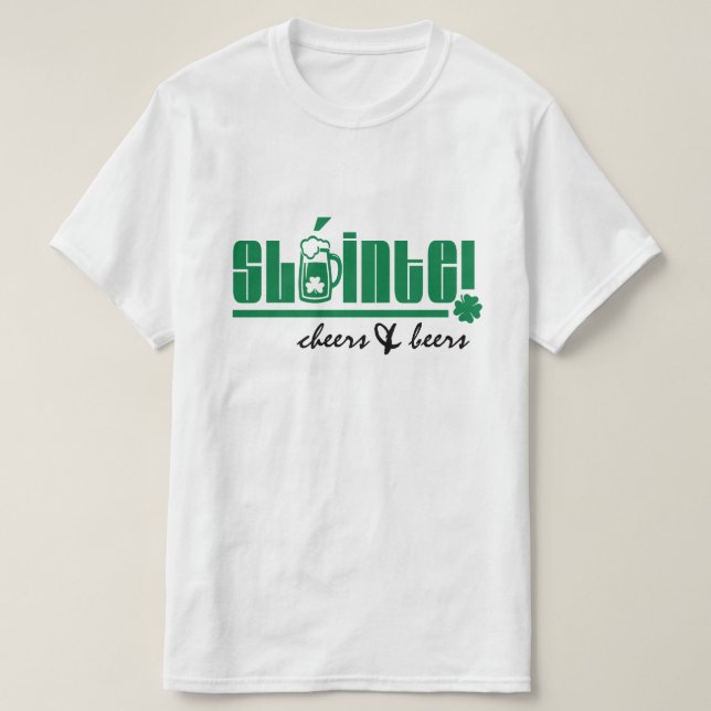 Sláinte. Cheers & Beers. St. Patrick's Day T-Shirt (Design vorne)