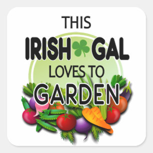 Slainte diese irische Gal-Liebe für den Garten Gem Quadratischer Aufkleber