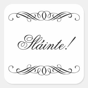 Slainte - Elegante Swirl Wedding Quadratischer Aufkleber