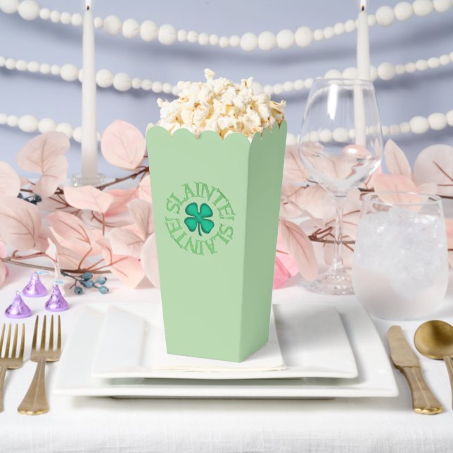 Slainte grüne Popcorn-Boxen Geschenkschachtel (Hochzeit)