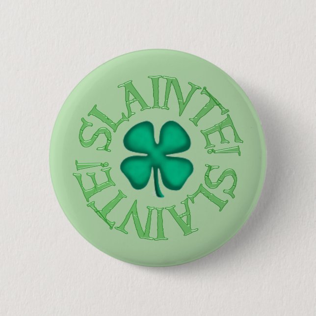Slainte grüner Knopf Button (Vorderseite)