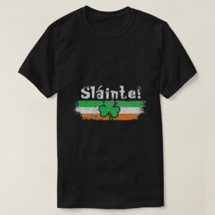 Sláinte Ireland Kleeblatt irische Flagge Chez Irla T-Shirt