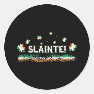 Slainte Ireland Kleeblatt Irish Flag Chef Irland Runder Aufkleber