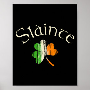Slainte Irisches Kleeblatt Flagge Irlands St. Patr Poster