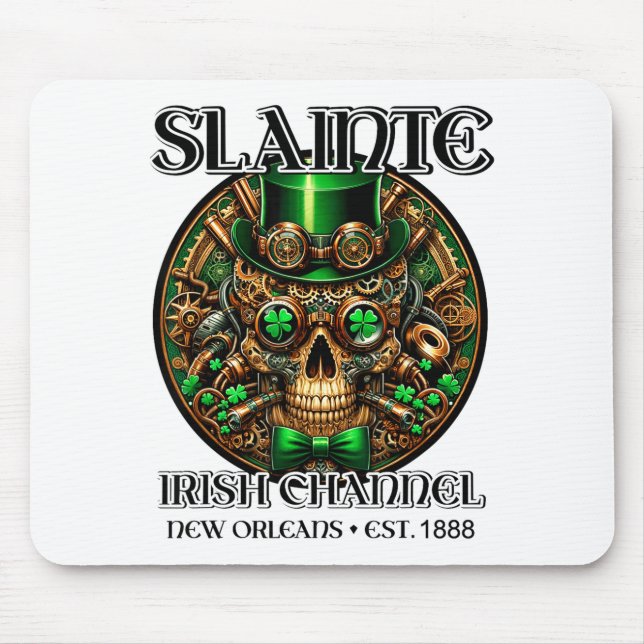 Slainte Irish Channel New Orleans St. Patricks Day Mousepad (Vorne)