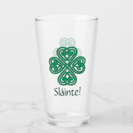 Sláinte Irish Kleeblatt Green Celtic Lucky Clover Glas