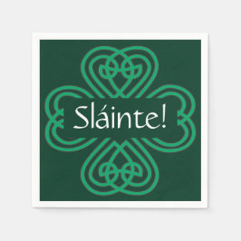 Sláinte Irish Kleeblatt Green Celtic Lucky Clover Serviette