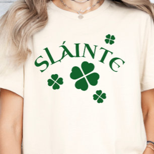 Slainte, Kleeblatt, Irish St. Patrick's Lucky Gree T-Shirt