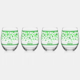 Sláinte Lucky Irish Shamrocks Design Personalized Weinglas Ohne Stiel