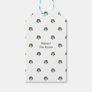 Sláinte Lucky Painterly Clover Irish Wedding Geschenkanhänger