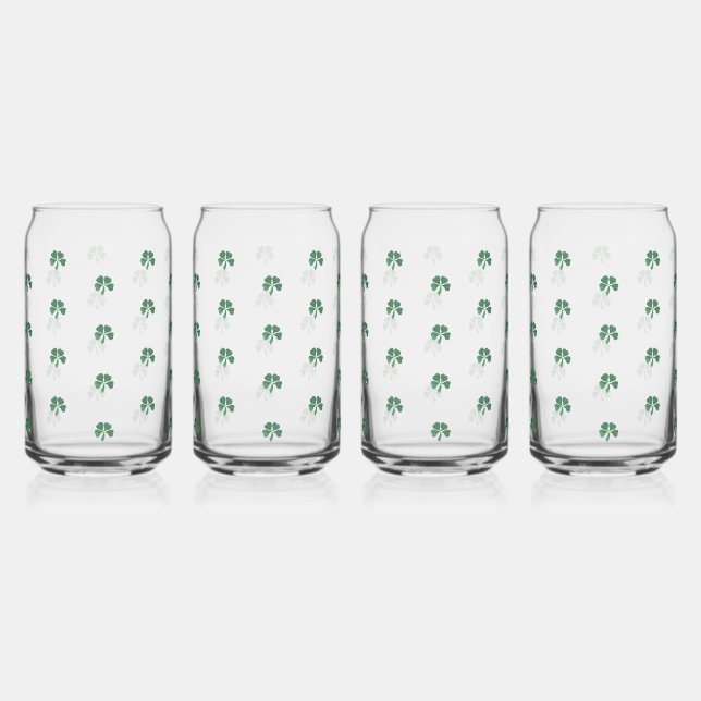 Slainte Lucky Shot Watercolor Style Kleeblatt Dosenglas (Hinten)