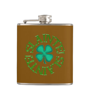 Slainte mit braun umwickelter Clover-Flasche Flachmann