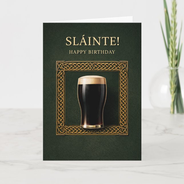 Slainte! Modern Celtic Irish Birthday Card for men Karte (Vorderseite)