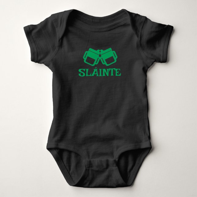 SLÁINTE sippy black bodysuit  Baby Strampler (Vorderseite)